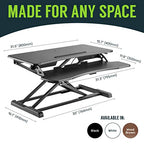 TechOrbits Standing Desk Converter-32-inch Height Adjustable, MDF Wood, Sit Riser-Black, 32" - size: 32" MDF Wood