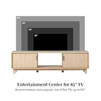 Walker Edison Arundo Fluted TV Stand for TVs up to 65 Inches, 58" TV Stand, Coastal Oak - color: Coastal Oak, size: 58" TV Stand