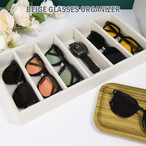 3 Pack Glasses Organizer Tray Sunglasses Drawer Organizer, Glasses Drawer Storage Sunglasses Holder Sunglass Display Velvet Tray for Jewelry Display Watch