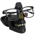 Mrlikale Skull Glasses Stand, Creative Eyeglasses Rack, Sunglasses Spectacle Display, Key Holder Resin Sculptures for Entryway, Home, Office, Desk, Nightstand (Black) - color: Black