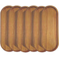 Solid Wood Serving Platters and Trays of Natural Wood with Edge,Rectangular Avoid Sliding and Spilling Food (Acacia Oval Platters 6 Pack) - color: Acacia Oval Platters 6 Pack