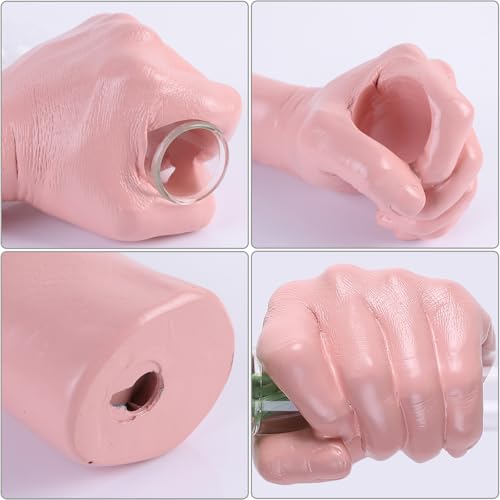 Pink Wall Sculpture,Wall Art Bedoroom,Hand Vase,Funky Flower Vase Decorations,Unique Wall Statue,Home Decor Art - color: Pink