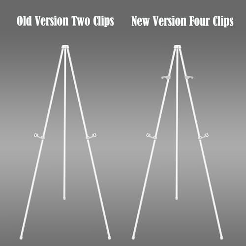 JIUYE Basic White Easel for Wedding Signs,Adjustable Height Floor Easel Stand for Display Posters Tripod Base,Hold Lightweight Arts Indoor use,Supports 4lbs,1Pack