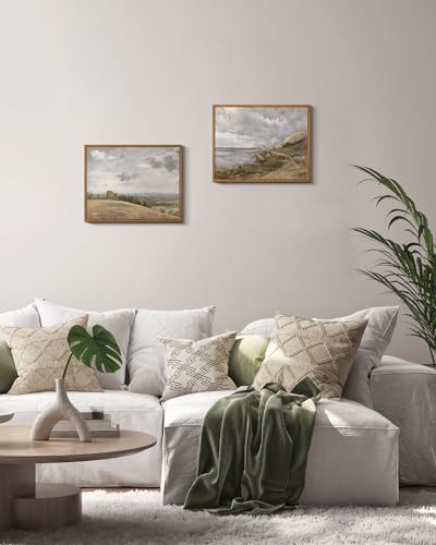 InSimSea Framed Canvas Wall Art Vintage Decor, Coastal Wall Art Seaside Landscape Paintings, Rustic Farmhouse Wall Decorations for Living Room Office Bedroom Decor, 11"x14" - color: Danish Coastal, size: 14"L x 11"W
