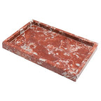 Luxury Red Marble Vanity Tray .11.8 Inch x 7.9 Inch Bathroom Countertop Organizer Stores & Displays Perfume, Cosmetics, Jewelry Natural Stone Decor