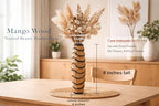 Aeravida Locally Spiral 14-inch Handmade Mango Wood Vase – Carved Decorative Table Vase for Home or Office
