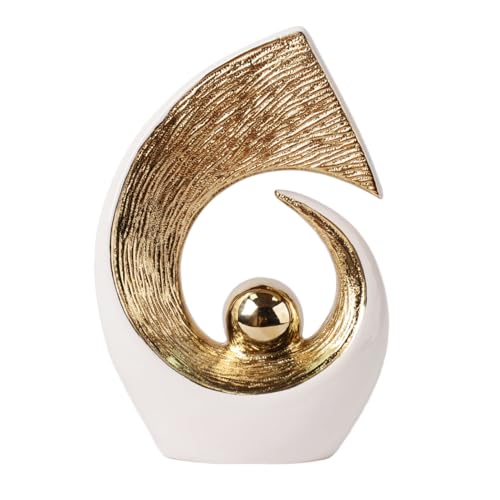 HAUCOZE Modern Sculpture Decor Abstract Statue Figurine Home Decoration Gifts Bookshelf Desktop Crafts Ceramic Arts 10 inch