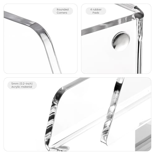 HeZone Acrylic Brochure Holder 5x6 Inch,Clear Pamphlet Holder Display Stand for Trifold 4&5&6 Inch Flyers,Pamphlets,Booklets,Menu,Leaflets for Office,Home,Store,1 Pack,A5