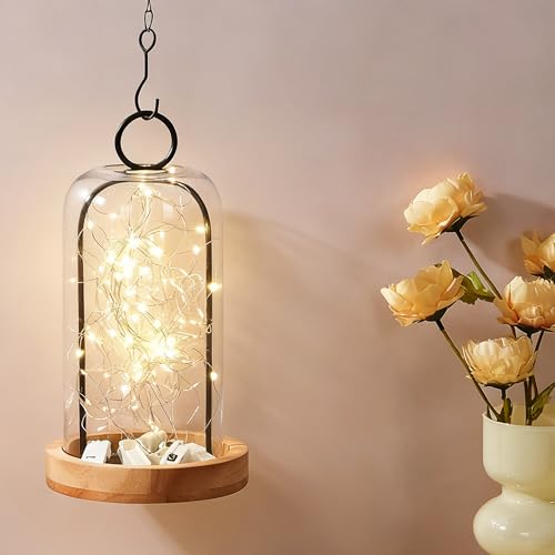 12" High Versatile Vintage Brass Metal Candle Holder with Handmade Sturdy Glass Dome and Natural Wooden Base for Pillar Candle & Plants, Industrial, Farmhouse, Shabby Chic, Display Cloche Bell Jars - color: Brass, size: 6"x12"