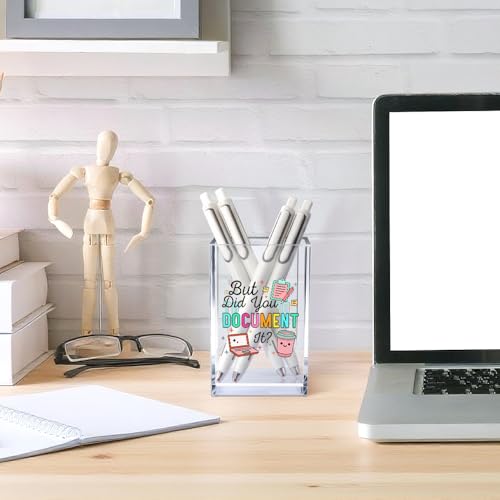 But Did You Document It Acrylic Cosmetic Pencil Pen Holder Cup, Funny Office Decor Office Desk Organizer Accessories, Funny Sarcastic Work Gifts for Women Girl Boss Coworker Sister HR Students - style: Document It