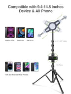Elitehood iPad Tripod Stand, 65 Inch Height Adjustable Stand Holder with 360 Rotating Floor Tripod for 9.5-14.5 Inch Tablets - size: 9.5-14.5 inch