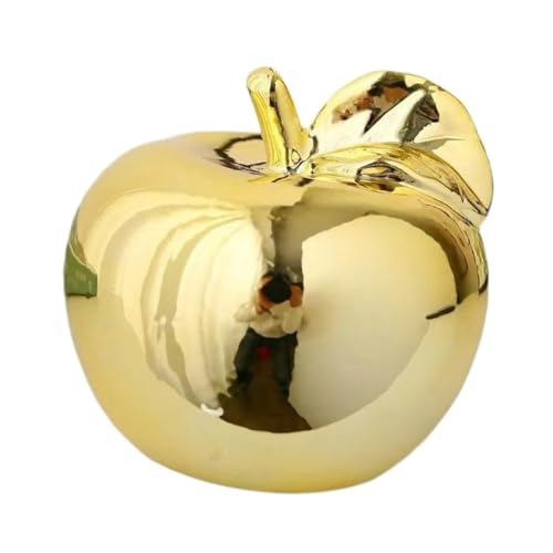 Fenteer Fruit Sculpture Desktop Statue Delicate Ideal Gifts Artistic Ornament Ceramic Figurine for Rooms Porches Desktops Homes Cafes, Golden, L - color: Golden, size: Large