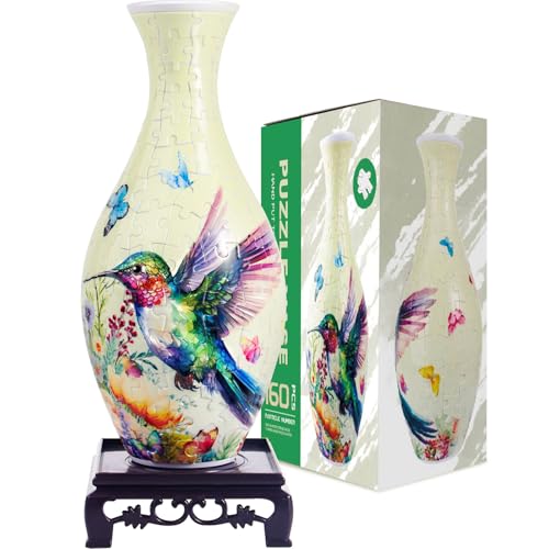 3D Puzzle Vase,160 Pieces 3D Puzzle Vase for Flowers,Unique Adult Crafts and Art,Great Gift for Women, Mother’Day Gifts, 3D DIY House Warming Gift for Flower Arrangements and Home Decor