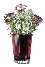Glass- Vase - Amethyst - Chevron Design - 11" Height - Heavy Durable - Made in Europe - by Barski