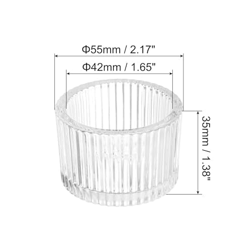 PATIKIL 4 Pcs Tealight Candle Holder, Tea Lights Candle Holder Glass Votive Candle Holders Glass Candle Holders for Table Centerpiece Decor Wedding Dinner Party, White - color: White