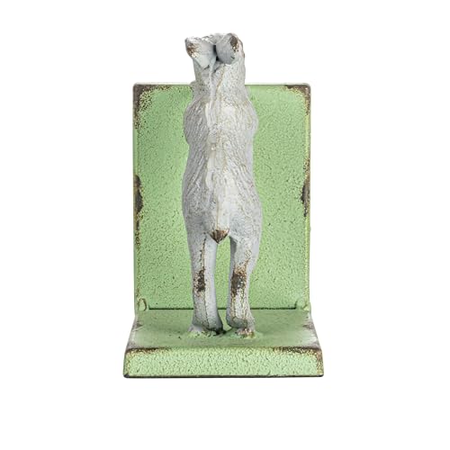 Creative Co-Op Decorative 2-Tone Cast Metal Rabbit Bookends, Green and Grey, Set of 2