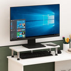 Furinno Turn-N-Tube Monitor Riser Stand, White Oak, Stainless Steel Tubes - color: White Oak, size: 23.6 x 9.3 in. Rectangle