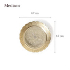 Shubhkart Solid Brass Decorative Nakshi Plate Set for Puja, Decoration & Diwali Gifting (Medium 9.5 cm, Pack of 3, Solid Brass) - size: Medium (Pack of 3)