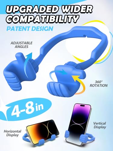 Gifts for Teens Boys Girls Mom Gift for Mothers Day Cell Phone Stand: Upgrade Adjustable Thumbs Up Lazy Phone Holder for Desk Fun Birthday Gifts for Grandma Nana Aunt Adults Husband from Daughter Son - color: Sky Blue