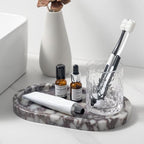 Calacatta Viola Marble Oval Trays 10"x6" - Bathroom Vanity & Kitchen Organizer Set, Stone Serving Dish for Jewelry/Perfume - style: Calacatta Viola - 4 Pack