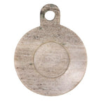 Creative Co-Op Hand-Carved Marble Dish with Handle, Beige - color: Beige, size: 5" x 4"
