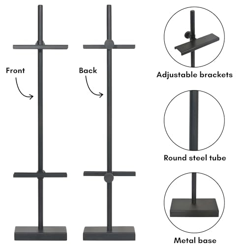 Americanflat 18" Adjustable Tabletop Easel Stand for Picture Frames up to 10x8 - Ideal Picture Frame Stand to Display Art, Signs, or Photos - Use Easel Stands for Home or Events - Black - size: 18 inch, style: Tabletop Frame Stand