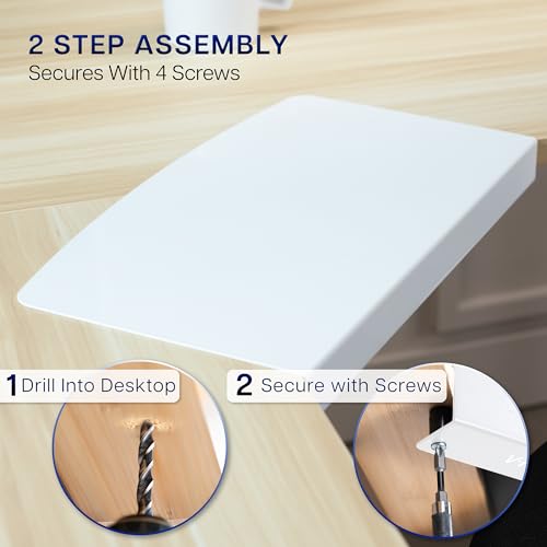 VIVO 17 inch Corner Desk Connector Sleeve for Keyboard Tray Mount on L-Shaped Workstation, Home Office, White, DESK-AC07SW - color: White
