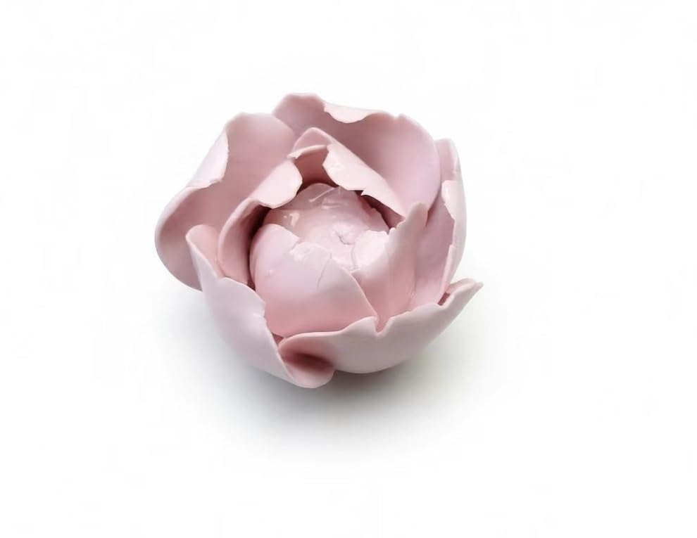 Peony Bud, 1.57" Ceramic Flower Wall Art Decor, Artificial Flower Wall Sculpture,Handmade Ceramic Flowers for Home,Hallway,Living Room, Kitchen,Bathroom (Pink) - color: Pink, Peony Bud, size: 1.57"