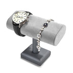 Oirlv Premium Leather Watch Stand for Men T-bar Watch Display Stand for Watches Bracelet Holder Jewelry Display Stand (Light Grey) - color: Light Grey