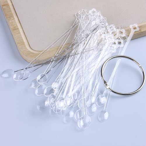 150 Pcs Nail Swatch Sticks with Ring, Clear Spoon Shaped Nail Art Polish Color Display Practice Tips, Acrylic False Nail Sample Sticks Painting Display DIY & Salon Use Beginner Supplies - color: Clear Spoon Shaped