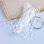 150 Pcs Nail Swatch Sticks with Ring, Clear Spoon Shaped Nail Art Polish Color Display Practice Tips, Acrylic False Nail Sample Sticks Painting Display DIY & Salon Use Beginner Supplies - color: Clear Spoon Shaped