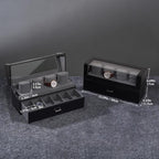 ProCase Watch Case for Men, 10 Slot Watch Display Stand with Acrylic Lid, Watch Display Case with Drawer, 2-Layer Mens Watch Box, Watch Holder Organizer for Men Women -Black - color: Black