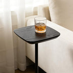 Pedestal Side Table, Small Drink Tables Pedestal Stand, Black Square Mini End Table, Cocktail Martini Coffee Tables, Tiny Side Table for Living Room,Small Spaces,Sofa,Couch - color: Black