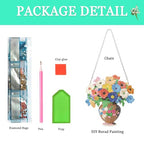 Auremi Vase Flower Diamond Art Hanging Kit for Adult, Special Shaped Rhinestone, DIY Acrylic 5D Flower Diamond Painting Window Pendants Signs, Home Garden Wall Hanging Ornament - color: Flower