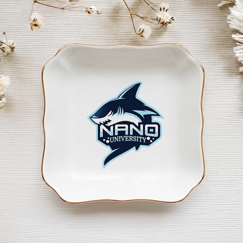 Personalized University Logo Ceramic Ring Dish, Custom School Emblem Jewelry Tray, Academic Branding Keepsake Dish for Students Teachers Faculty Office Desk Graduation Gift Idea - color: Design 4