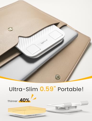 Lamicall Tablet Stand Holder for Desk - [Ultra-Slim Foldable][360°Rotation] iPad Holder Stand, 360° Rotatable Desktop Tablet Holder, Tablets Accessories for 4.7-13" iPad, Switch, Phone (White) - color: White