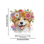 5D Tabletop Diamond Art Kit Flower Puppy, Stand Up Special Shaped Crystal Diamond Art Tabletop Kit for Adults, DIY Desktop Gem Painting Craft Desk Kit, Double Sided, Box Package (Pink) - color: Flower Puppy (Pink)