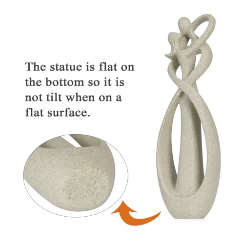Trycooling Kissing Lovers Statue Abstract Sculpture Resin Statues for Home Decor Modern Home Office Desktop Shelf Bookshelf Decor (Sandstone, Large) - color: Sandstone, size: Large