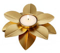 Decorative Metal Flower Tea Light Candle Holder, Gold, 3 Inch, Modern Floral Wall Art Decor