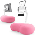SAIJI Tablet Pillow Stand for Bed – iPad & Kindle Holder with Flexible Dual Axis Arm & Microbead Cushion, 360° Adjustable Lap Beanbag Phone Holder Fits Devices with 4.7"–15.6" Screens (Pink) - color: Pink