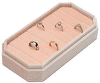 Velvet Ring Organizer Display Tray Jewelry Box Earring Holder Case for Wedding Birthday Christmas Day (Light Pink) - color: Light Pink
