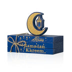 Smile Ramadan Eid Mubarak Wooden Indoor Decorations, Mini Faux Books Bundle, Islamic Tiered Tray Muslim Party Tabletop Home Decor - style: Ramadam Blue