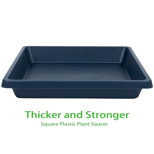 Square Plant Saucer 10 Inch 4 Pack, Plant Drip Trays and Flower Pot Saucers，Doubles Plant Water Catcher Tray, Plant Trays for Indoors No Holes, Plant Drainage Tray Saucers for Potted Plants - color: Blue, size: 10"(4Pack)