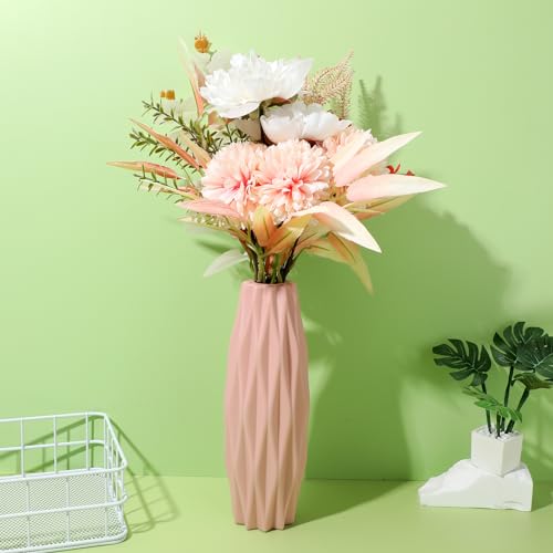HEALLILY Nordic Style Vase 8.26In Modern Creative Simplicity Flower Container Desktop Decoration for Home Living Room Bedroom Wedding Centerpiece