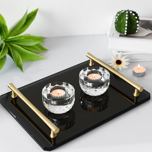 Crystal Candle Holders Set of 2, Tea Wax Ultra Elegant & Modern Centerpiece Home Décor,Wedding - size: 2.3‘’×1.5‘’