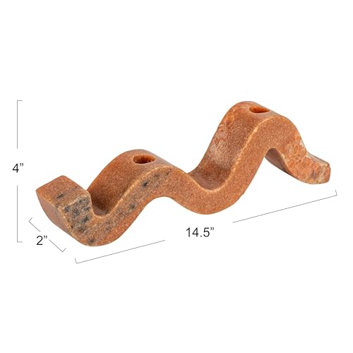 Bloomingville Marble Wave Double Taper Candle Holder, Pink - color: Pink