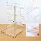 3-Tier Acrylic Sunglasses Display Stand, Gold Trimmed Eyeglasses Stands, Luxury Clear Vertical Glasses Holder for 3 Pairs Frames, Dresser Office Countertop Retail Boutique Counter Display - size: 1PC(3-TIER)