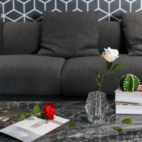 Glacier Series Crystal Vase 4.7-inch High, Modern Crystal Home Office Decor for Living Room Dining Table Centerpieces, Birthday and Wedding - size: Small