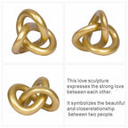 Geometric Round Sculpture Gold Knot Statue Decor Modern Tabletop Sculpture and Figurines Round Decorative Ornaments Knick Knacks Home Decor for Shelves Coffee Table Bookshelf Decoration Gifts - style: Long gold knot