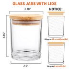SUPMIND 12 Pack Glass Candle Jars-10oz Clear Empty Candle Jars with Bamboo Lids and Sticky Labels, Bulk Candle Jars for Making Candles Containers - Dishwasher Safe - color: Clear, size: 10oz